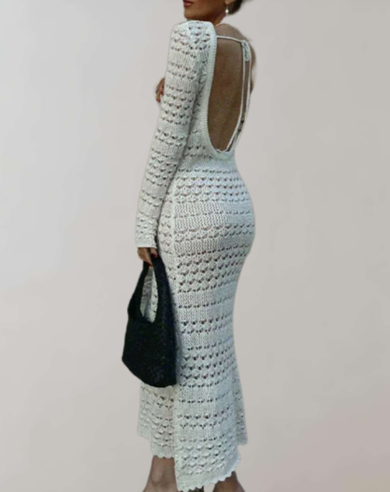 Dulce - Schulterfreies Badekleid mit hohlem Stickmuster Kleid