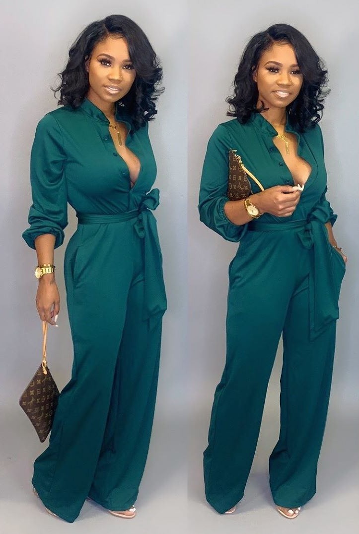 Didi - Eleganter Jumpsuit mit langen Ärmeln und Knopfverschluss