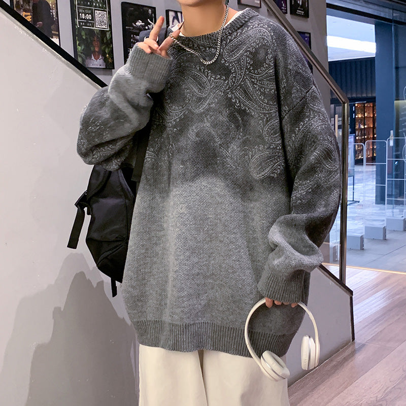 Barron | Trendy Übergröße Pullover mit Paisley-Design und Farbverlauf