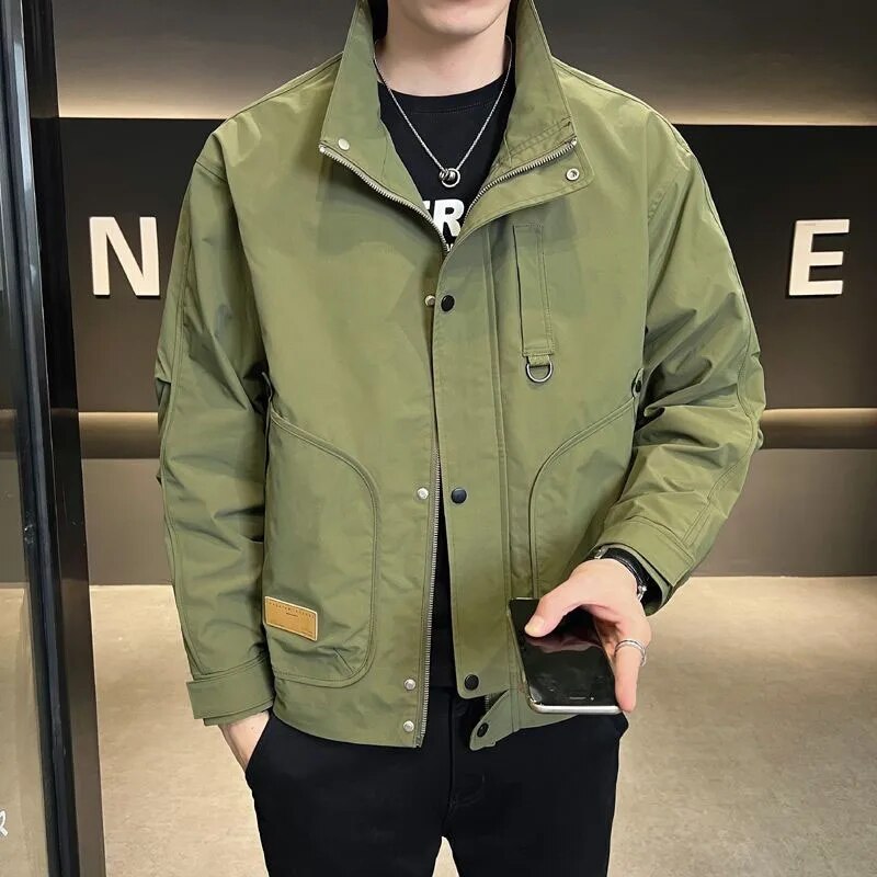 Quido - Herren Winterjacke mit Stehkragen und großen Taschen