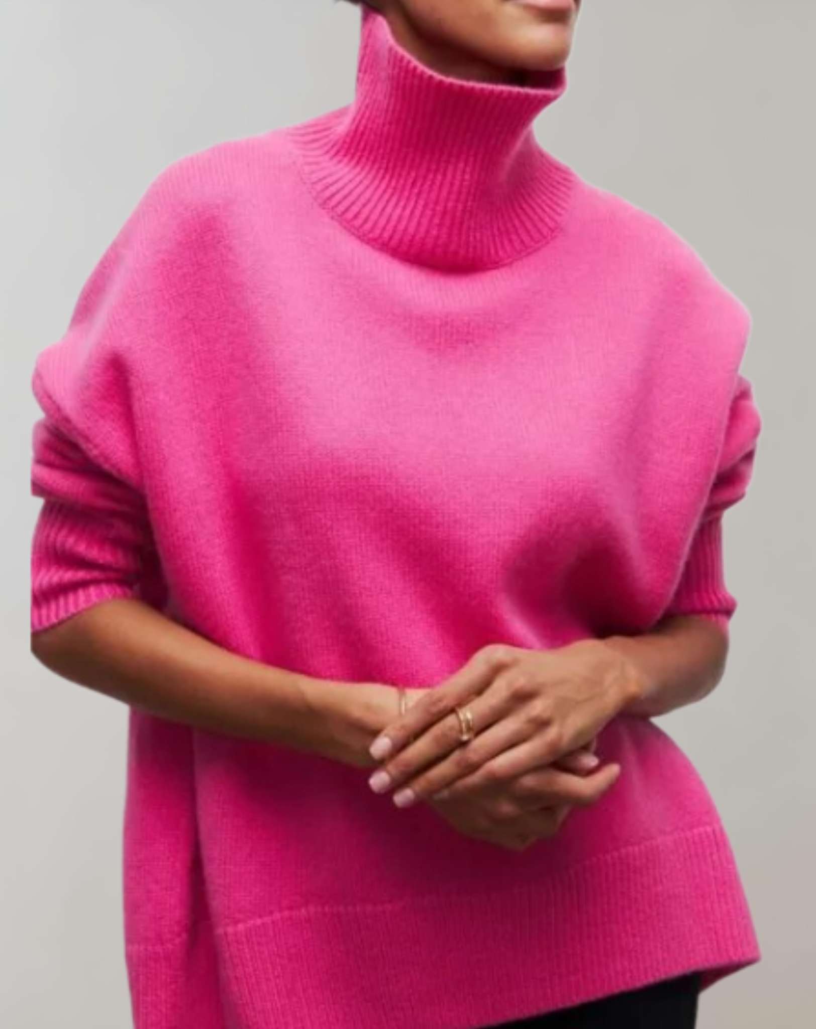 Marielle -  Übergroßer Pullover mit Rollkragen und langen Ärmeln Sweater