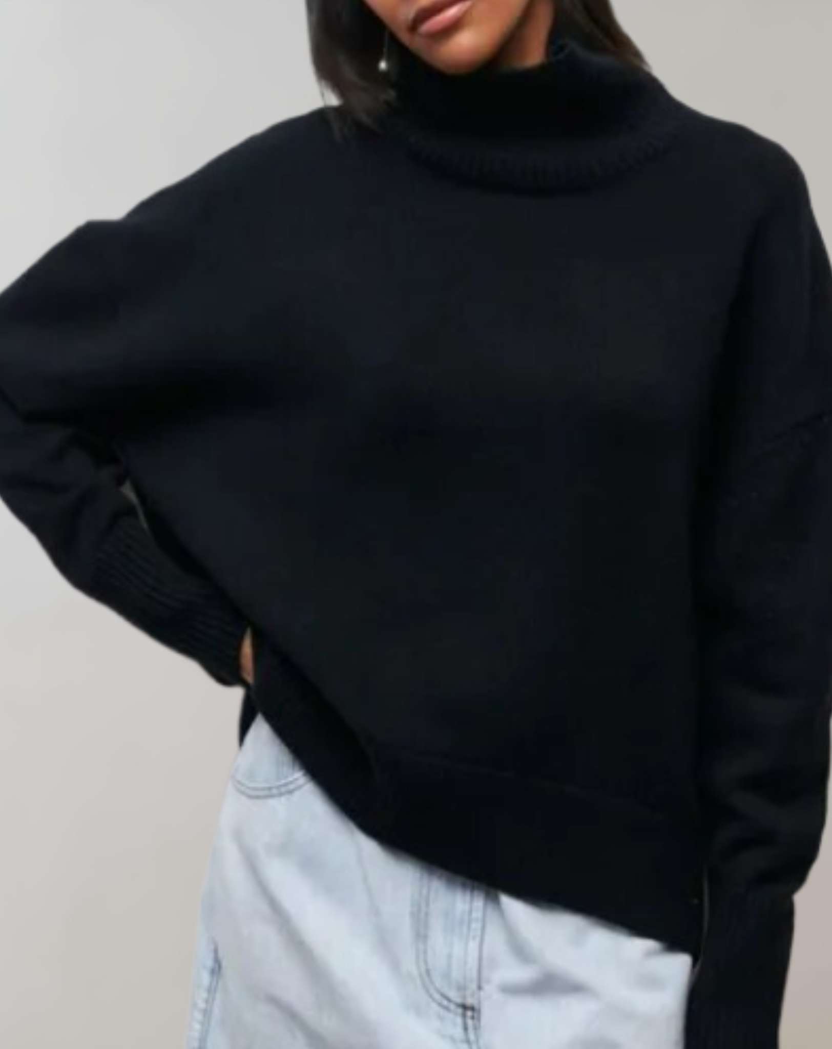 Marielle -  Übergroßer Pullover mit Rollkragen und langen Ärmeln Sweater