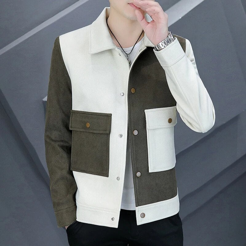 Colin - Patchwork Jacke mit Kontrastfarben für Herren