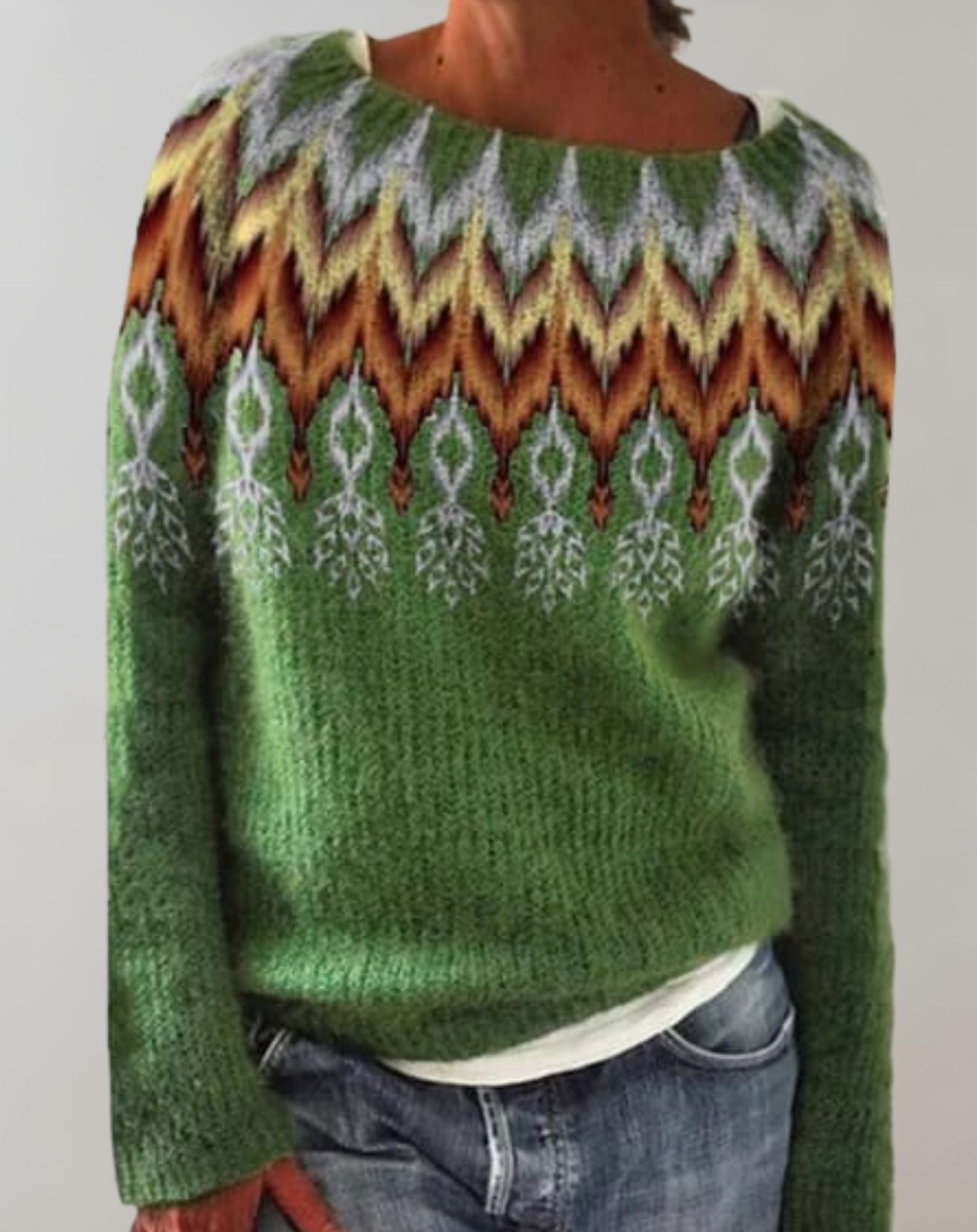 Shaw - Übergroßer Pullover mit zufälligem Musterdruck für Damen Sweater