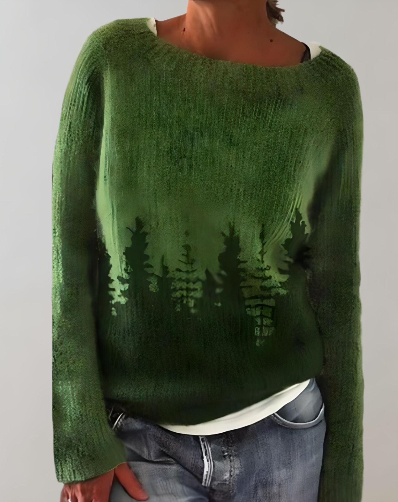 Shaw - Übergroßer Pullover mit zufälligem Musterdruck für Damen Sweater