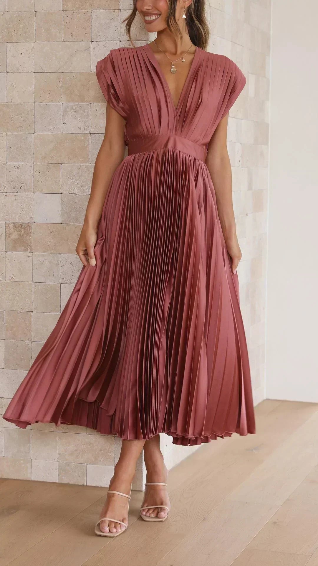 V-Ausschnitt Wickelkleid für Damen - Elegante Maxikleid für besondere Anlässe