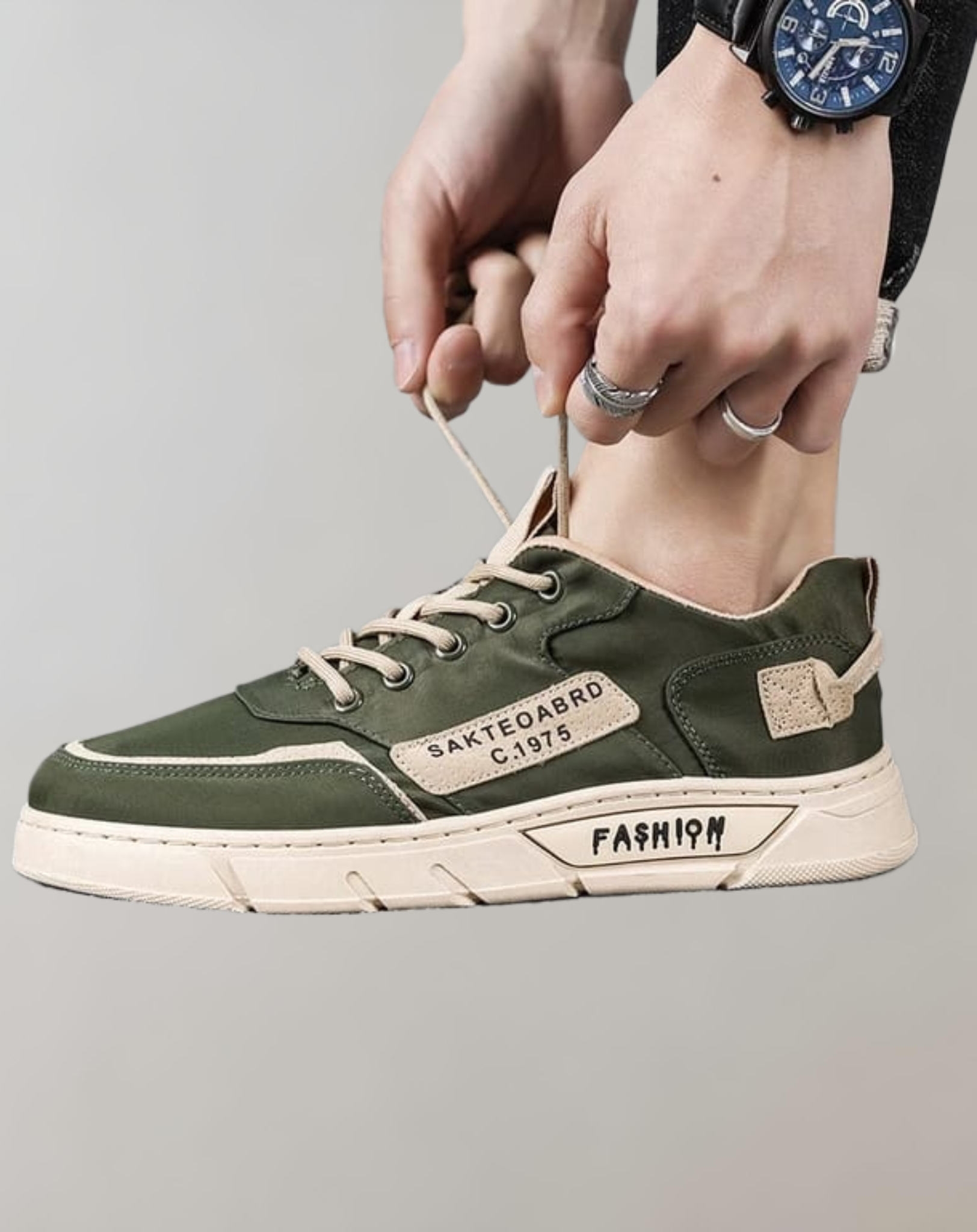Vance - Niedrig geschnittene Schnürsneaker für Herren mit Statement Print Design Schuhe