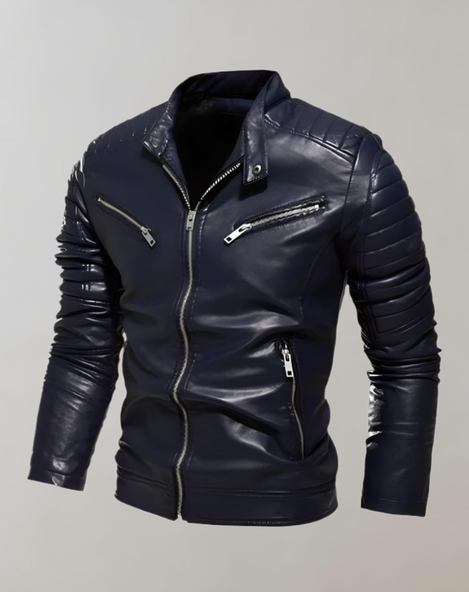 Vlad -  Mehrfarbige Fahrradjacke aus Leder mit Reißverschluss für Herren Jacke