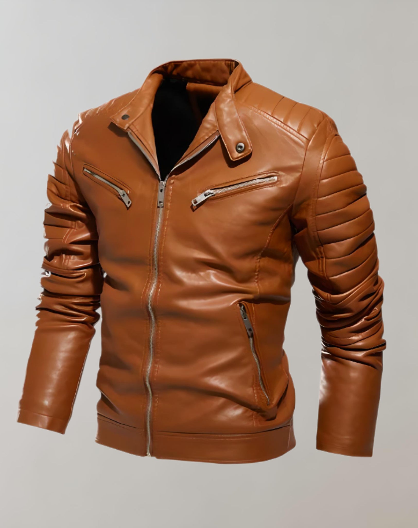 Vlad -  Mehrfarbige Fahrradjacke aus Leder mit Reißverschluss für Herren Jacke