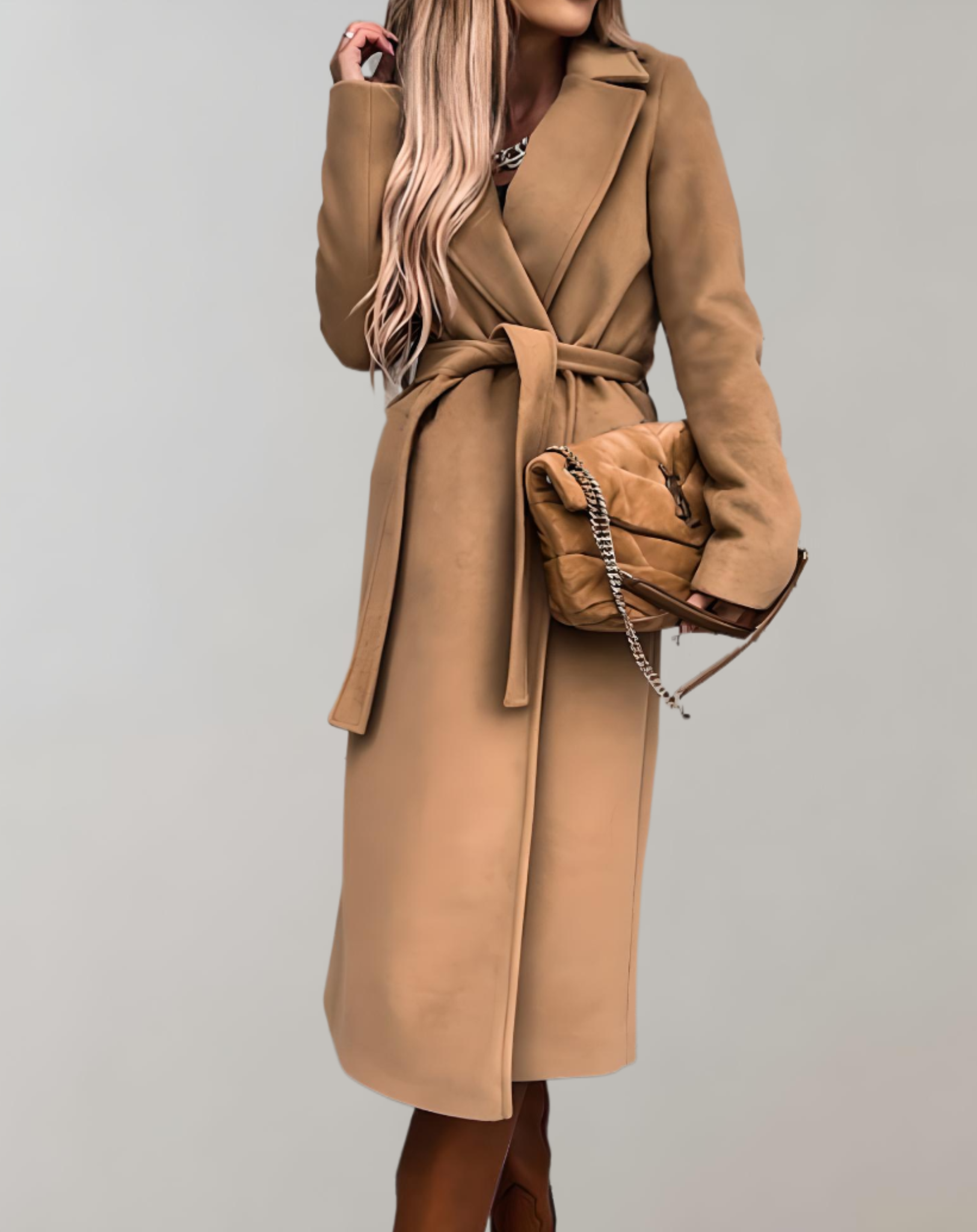 Anna - Lange Herbstmanteljacke für Damen mit Gürtelbindung jacke