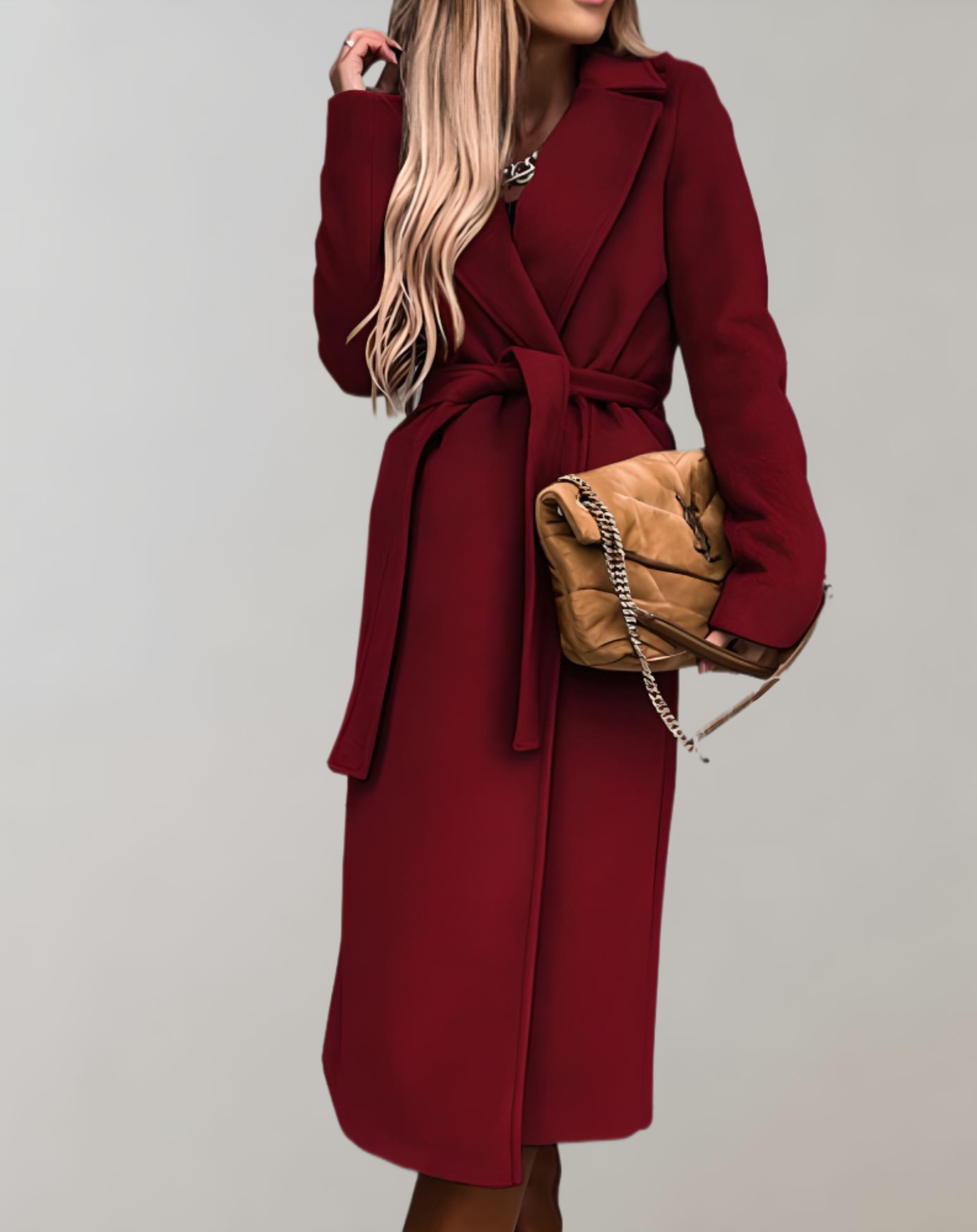 Anna - Lange Herbstmanteljacke für Damen mit Gürtelbindung jacke