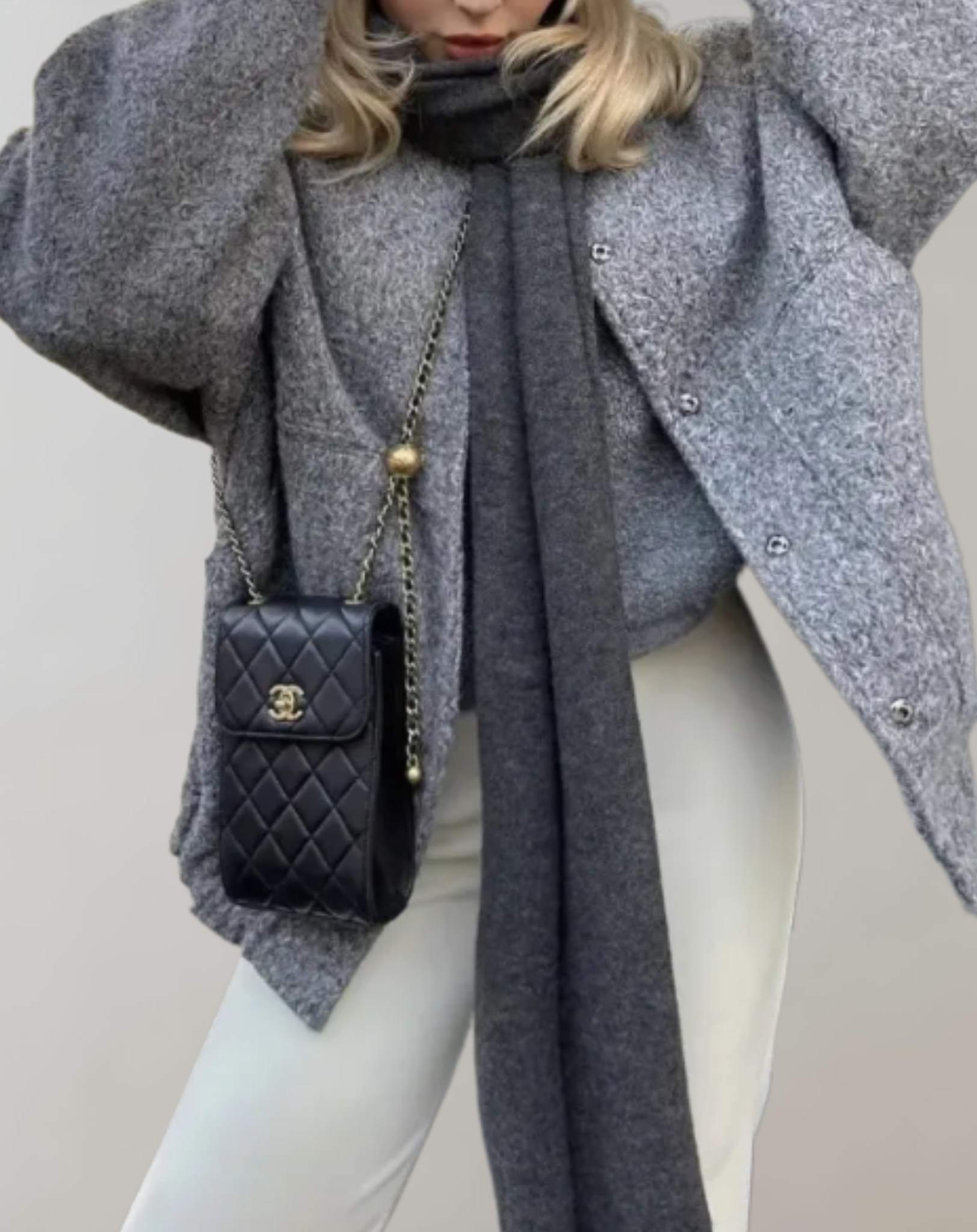 Annalisa - Übergroße Jacke mit Knöpfen für Damen und Taschen Jacke
