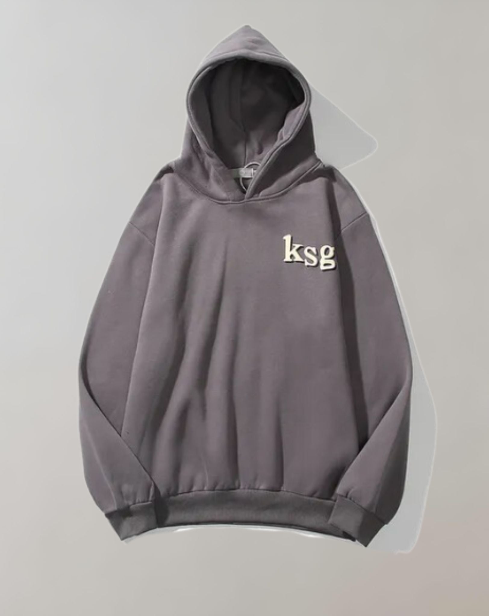 Annie - Grauer Kapuzenpullover mit ksg Aufdruck vorne und Statement Aufdruck hinten Kapuzenpullover