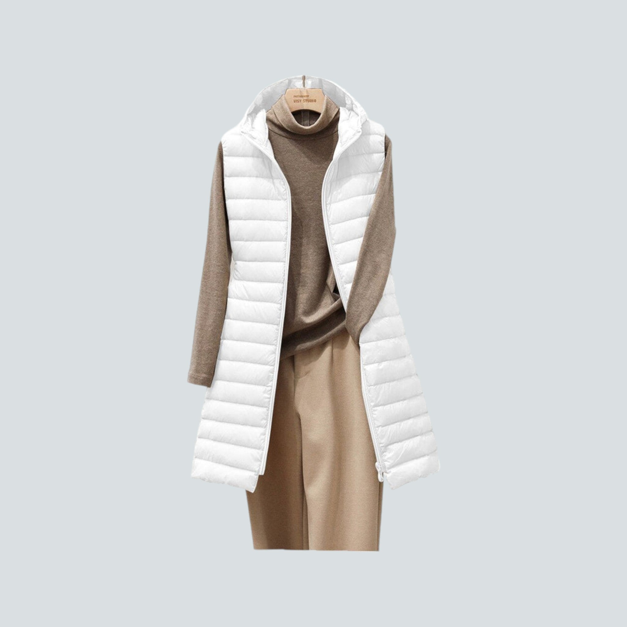 Naoki | Stilvolle wattierte Damenweste mit Kapuze für gemütliche Eleganz