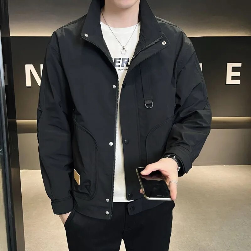 Quido - Herren Winterjacke mit Stehkragen und großen Taschen