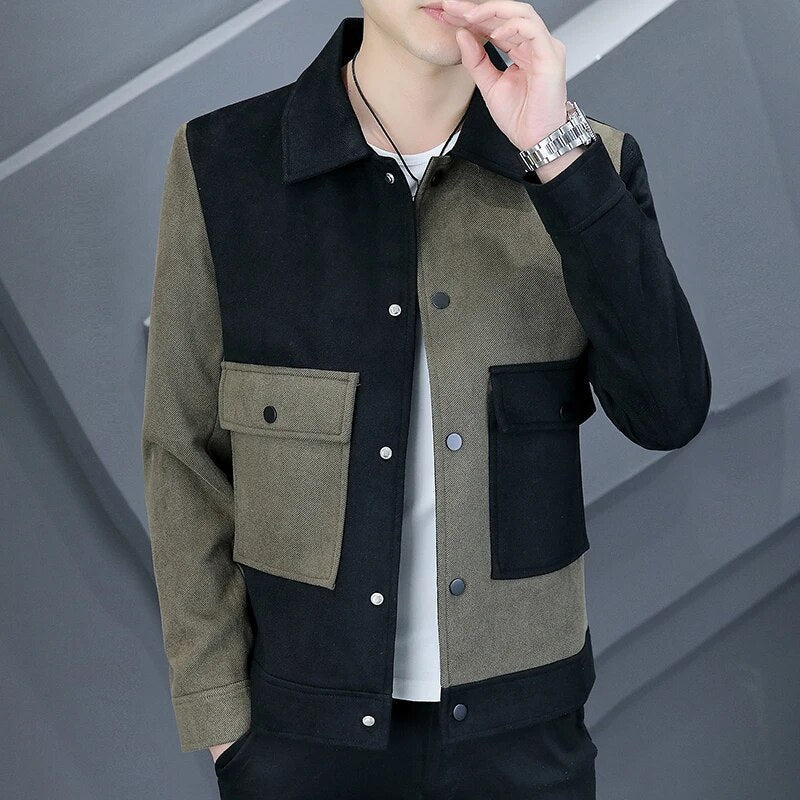 Colin - Patchwork Jacke mit Kontrastfarben für Herren